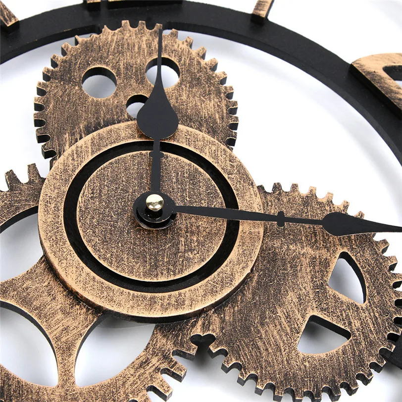 Винтажные настенные часы настенные деревянные Цифровые указатели часы для гостиной настенные часы промышленный стиль украшение дома 8D25