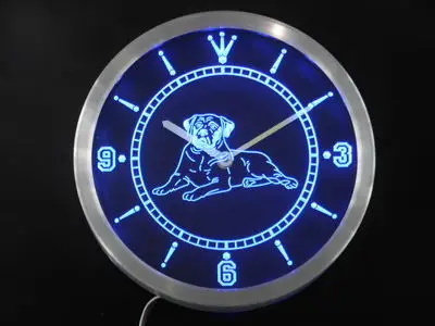 Nc0410 собака мастифф Pet Shop Бар Пивной Неоновый знак светодиодный настенные часы|wall