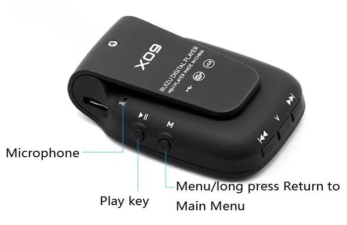 2017 поступление оригинальный ruizu X09 MP3 музыкальный плеер с 4 ГБ хранения и 1.5 дюймов