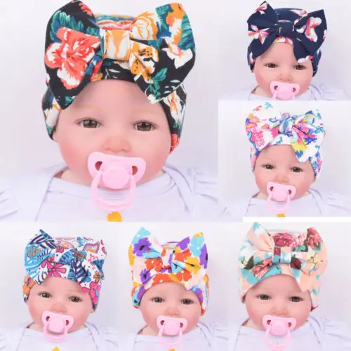 new Cute Newborn Baby Infant Girl hats floral Comfy Bow knot Cap Beanie Hat | Детская одежда и обувь