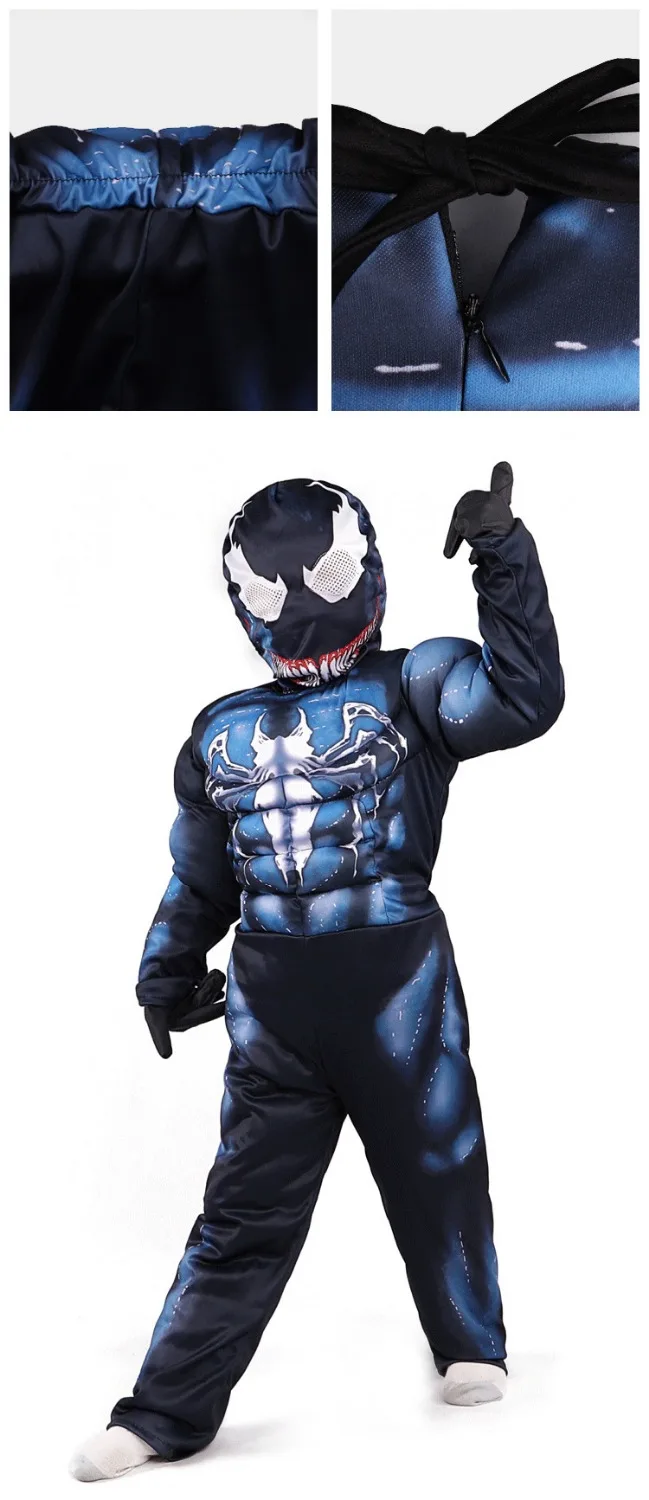 Черные костюмы Пантеры с человеком пауком Детский костюм на Хэллоуин Капитан