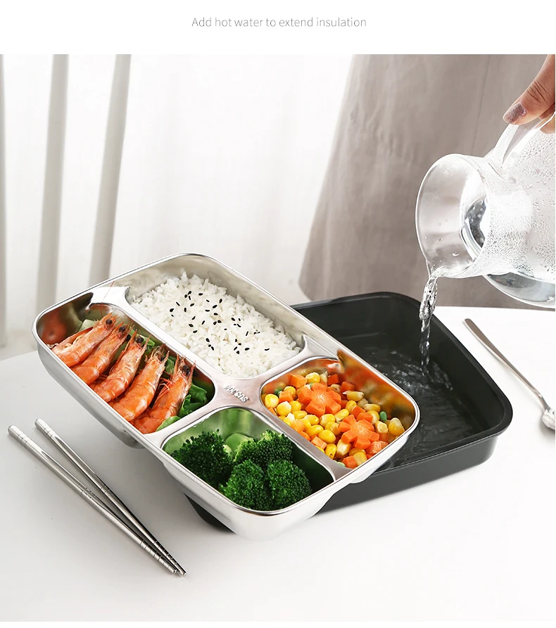 Oneisall Bento Ланч-бокс кухонный пищевой контейнер из нержавеющей стали Пластиковый 1200 мл ланчбокс для детей с подогревом Ланч японский стиль