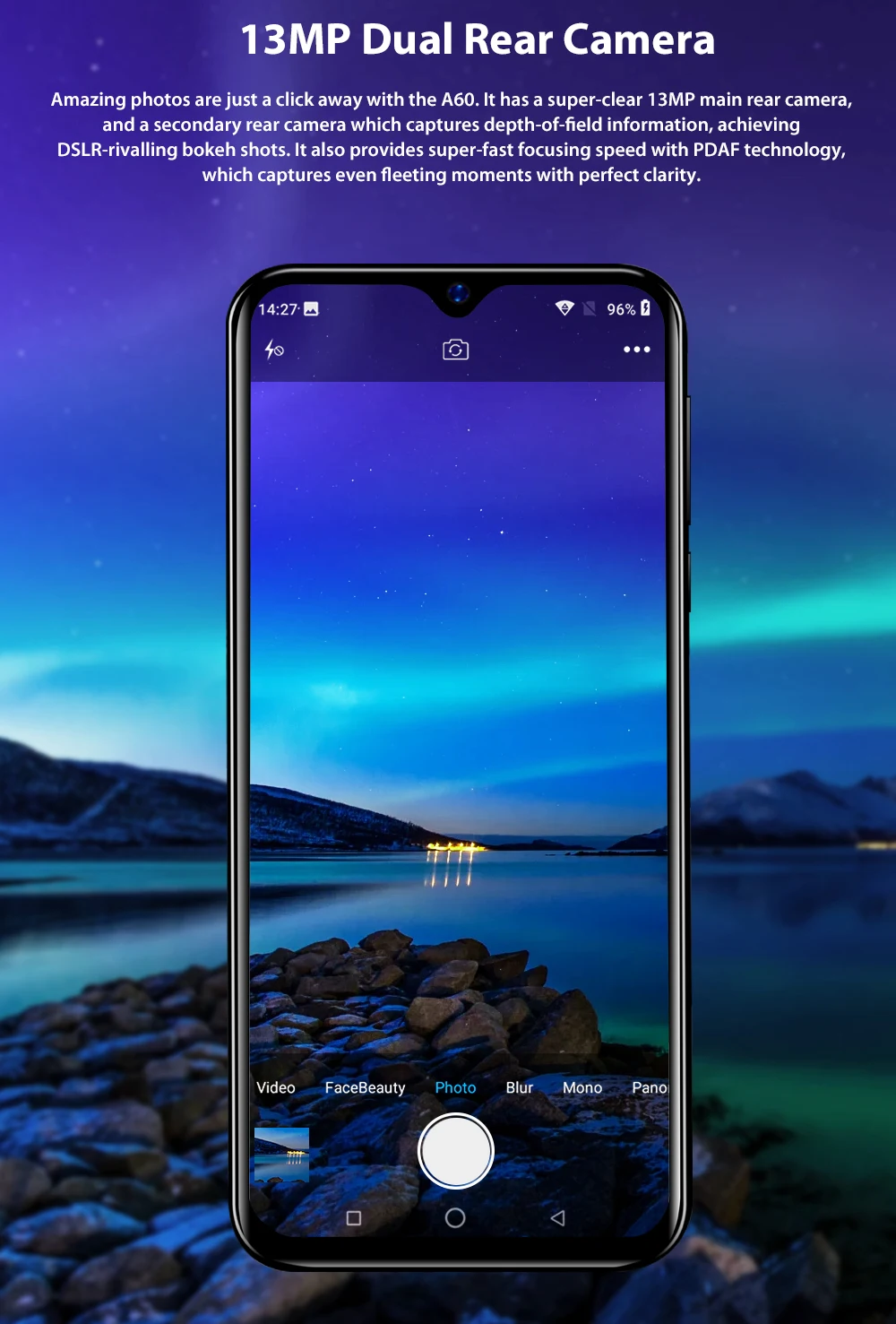 Blackview A60 6 1 дюймов в виде капли воды Экран мобильный телефон Android 8 13MP 16 GB сотовые