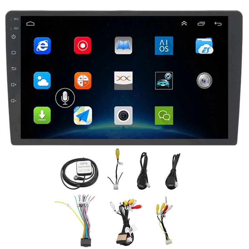10 1 дюймов Android 8 автомобиля Bluetooth Wi Fi Gps навигация Quad Core радио Видео Аудио Mp5 плеер|GPS