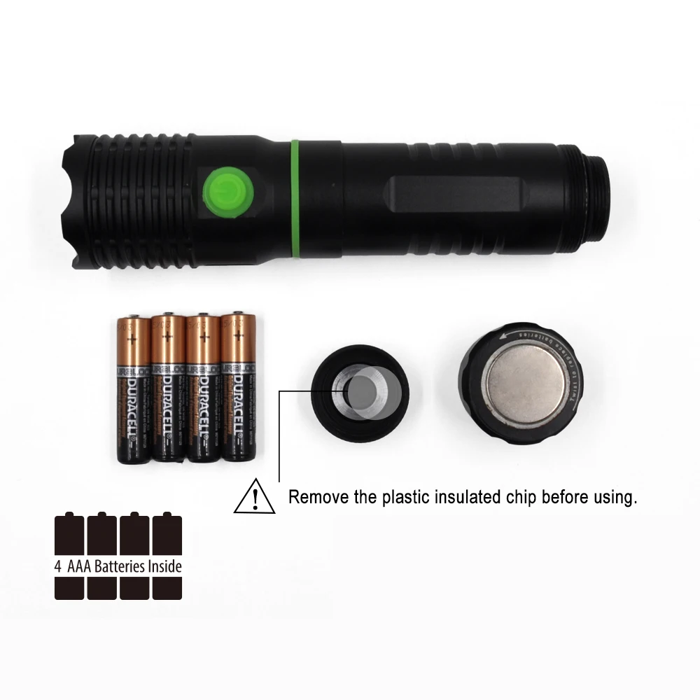 

Aluminum Telescopic CREE LED Torch Flashlight Retractable COB LED Work Light with Magnetic Base 4x AAA Batteries Included