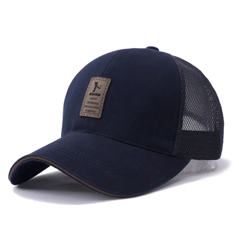 Navy Blue Новая Кепка для спорта на открытом воздухе, хлопковая бейсболка для мужчин и женщин, Регулируемая Кепка, Повседневная Кепка для отдыха, простая модная бейсболка, летняя сетчатая Кепка - Цвет: Navy Blue