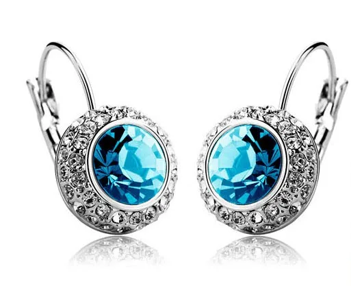 Круглые вечерние Ги клипсы с австрийским кристаллом|earrings fashion|circle crystalqueen earrings |