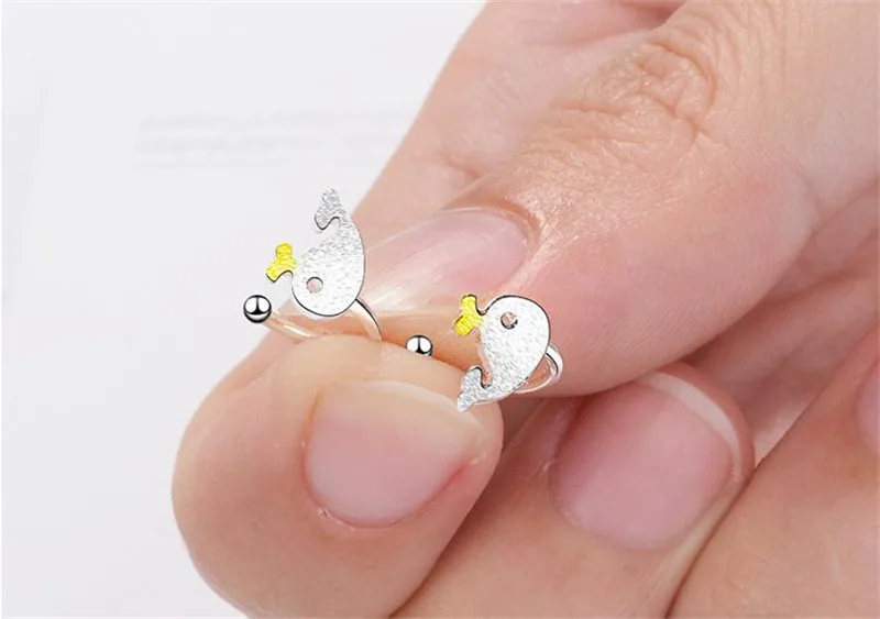 Женские серьги LUKENI из серебра 925 пробы с милым Китом модные аксессуары в подарок |