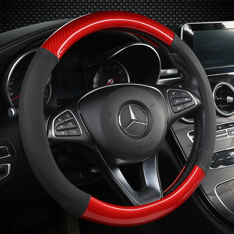 

Car Steering-wheel Cover Car-styling Anti-catch Holder Protor Sport Auto Steering Wheel Covers Anti-Slip PU Leather