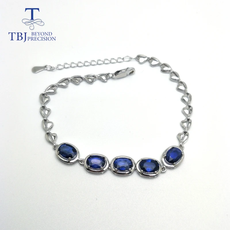 

Женский браслет с сапфирами TBJ, Ювелирное Украшение из драгоценных камней с натуральным сапфиром, в оправе из серебра 925 пробы, для повседнев...
