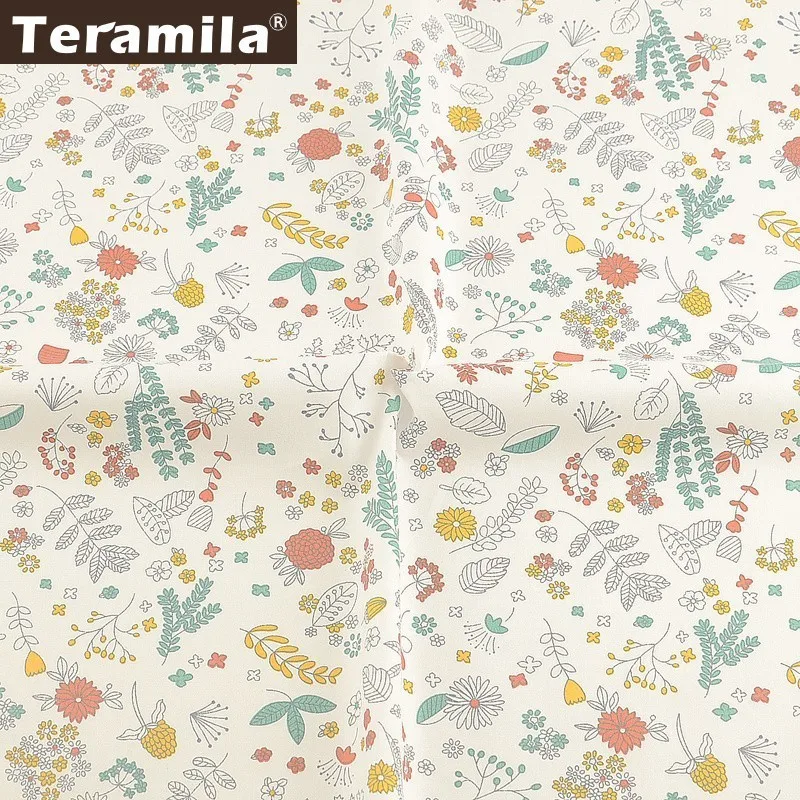 Teramila Flroal Design 100% хлопок саржевая ткань измеритель Algodon DIY лоскутное одеяло платье