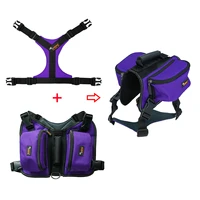pet products soft no pull xl dog walking chest harness vest with backpack bag