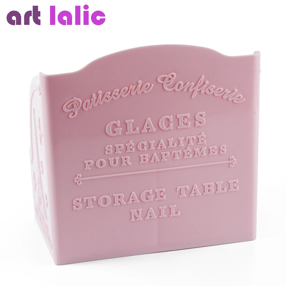 Artlalic, 1 шт., три/четыре комнаты, для дизайна ногтей, коробка для хранения инструментов, контейнер, чехол, органайзер, кисти для макияжа, ручка, шкаф, розовая Эйфелева башня