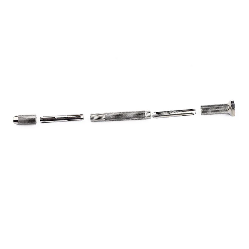 Junejour Aluminum Micro Hand Drill With Keyless Chuck& 10pcs 0.2-2mm/0.3-3.4mm Twist Drill Bit Woodwork Drilling Rotary Tool