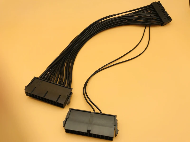 ATX 24 Pin майнинг 30 см двойной блок питания удлинительный кабель для фотокабеля