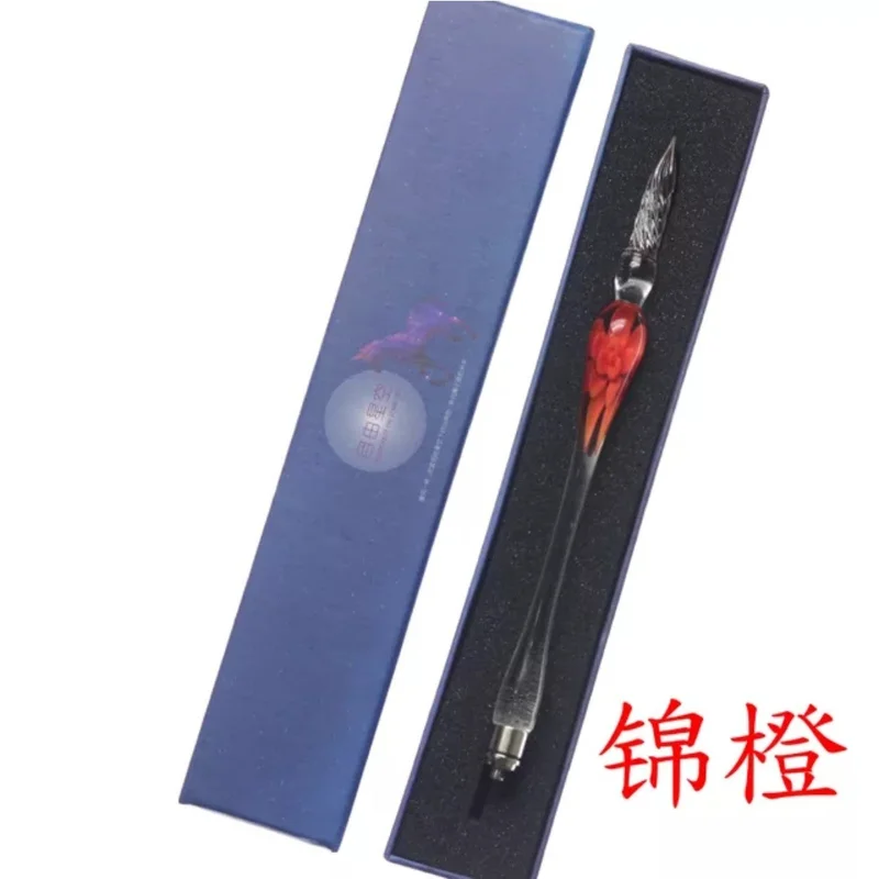 E Creative Starry Sky Glass Pen Dip Pen Color Ink Gift Set Signature Pen Gift for Friends and Students Office Stationery Supplies - Цвет: E