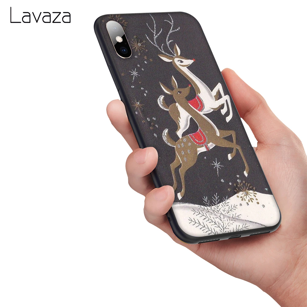 Мягкий ТПУ чехол Lavaza Merry Christmas Santa Claus deer для Apple iPhone 6 6S 7 8 Plus 5 5S SE X XS MAX XR силиконовые