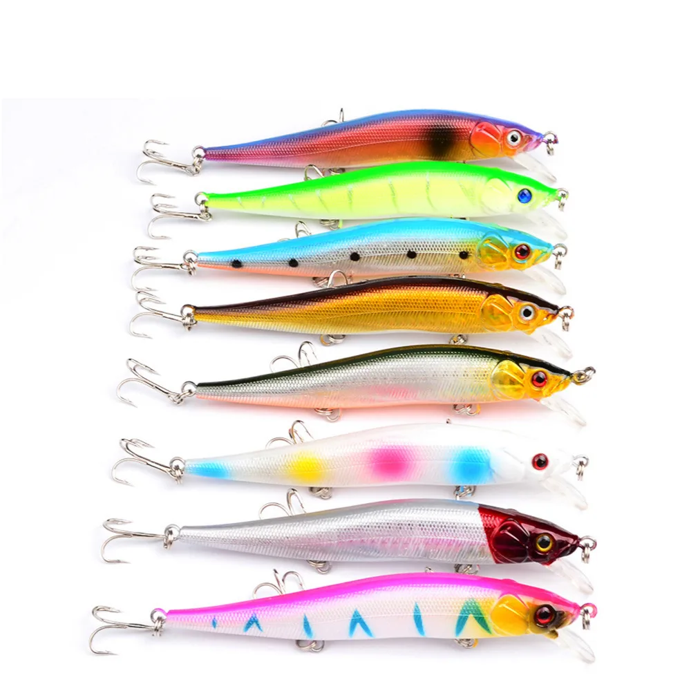 

8PCS Crank Minnow Fishing Crankbait Fish Bass lure hook baits 11.5cm/13g