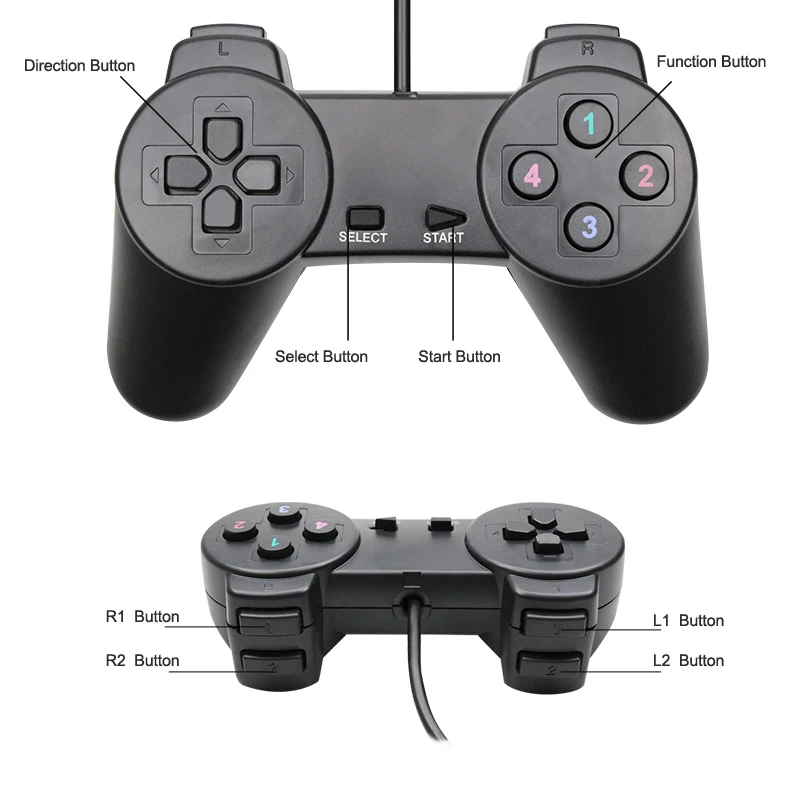 USB 2 0 черный проводной геймпад джойстик контроллер джойстика для ПК ноутбук