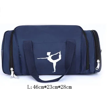 dark blue L Женская балетная танцевальная сумка для взрослых, балетная гимнастическая спортивная сумка для занятий йогой, Танцевальная сумка для девочек, сумка через плечо, вместительная сумка - Цвет: dark blue L