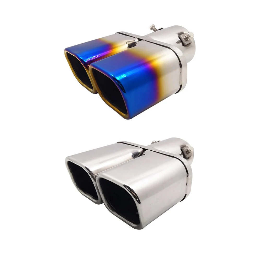 

Автомобильные выхлопные трубы из нержавеющей стали с двумя наконечниками, украшение для авто, Задний Выхлопной Трубы для Nissan X-TRAIL Renault Koleos, ...