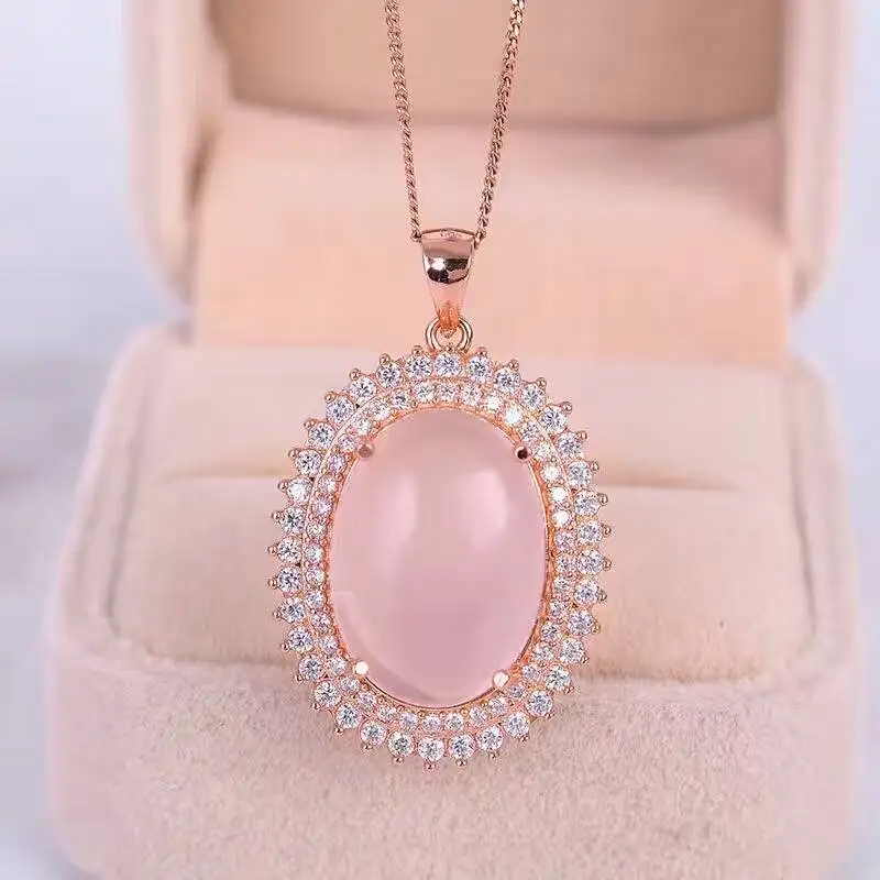 Комплект ювелирных изделий из серебра 925 пробы с розовым кварцем|jewelry sets|gift giftsgift