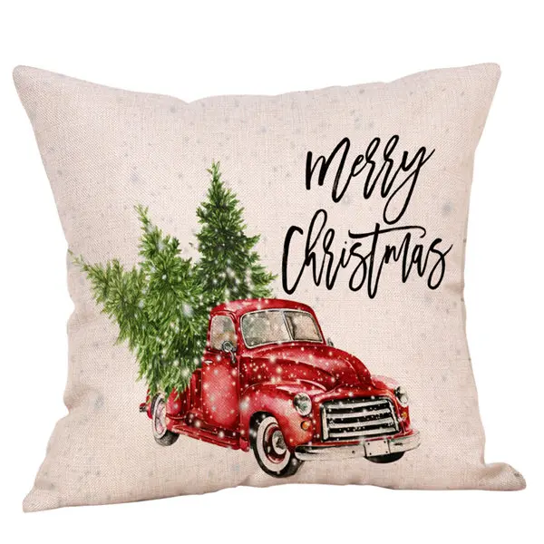 15 Navidad Merry Christmas наволочка для подушки льняная с принтом рождественской елки наволочка для дивана автомобиля декоративная для дома - Цвет: 15