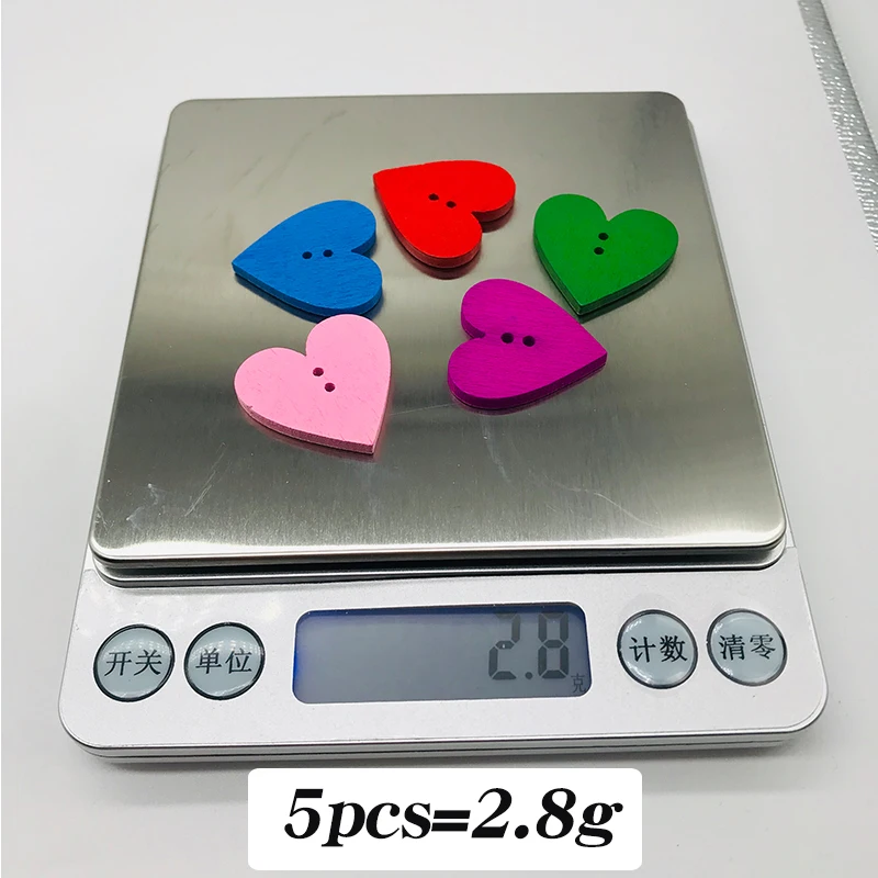XinDong DIY 25 мм цвет микс сердце формы деревянная пуговица для шитья 2 отверстия