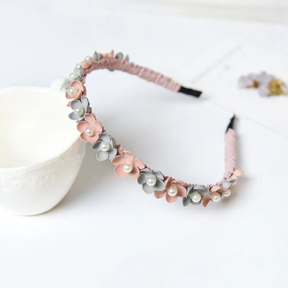 Korean Flower Headband for Girls Rhinestone Crown Hairbands High Quality Women& Girls Hair Accessories Party Handmade Jewelry