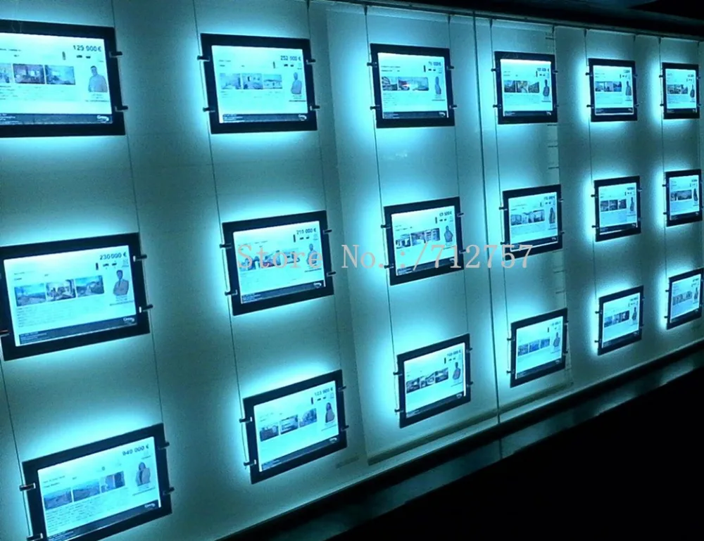 18 шт магнитное акриловая рамка со светодиодной окна Дисплей A3 с одной стороны