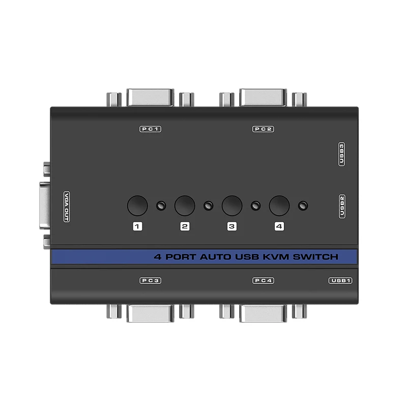 MT-Lamoda 4 Порты и разъёмы Авто VGA USB KVM SWITCH клавиш с оригинальным кабелем Поддержка