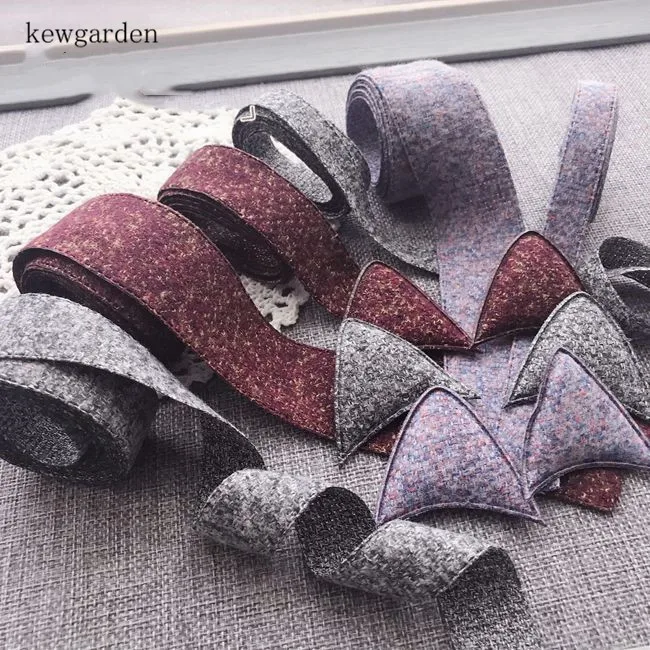 Kewgarden твидовые атласные ленты 35 мм 25 15 DIY бант хлопковая лента вручную