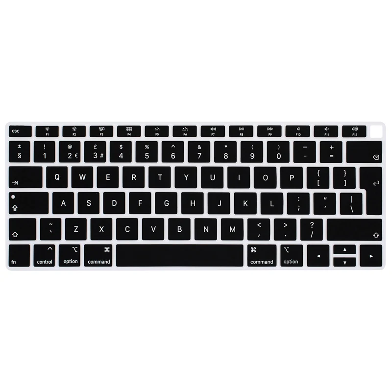 Черный ЕС клавиатура протектор для Macbook Air 13 A1932 силиконовые Защитная пленка для клавиатуры крышка MacbookAir 13,3 A1932 защитная кожа - Цвет: Черный