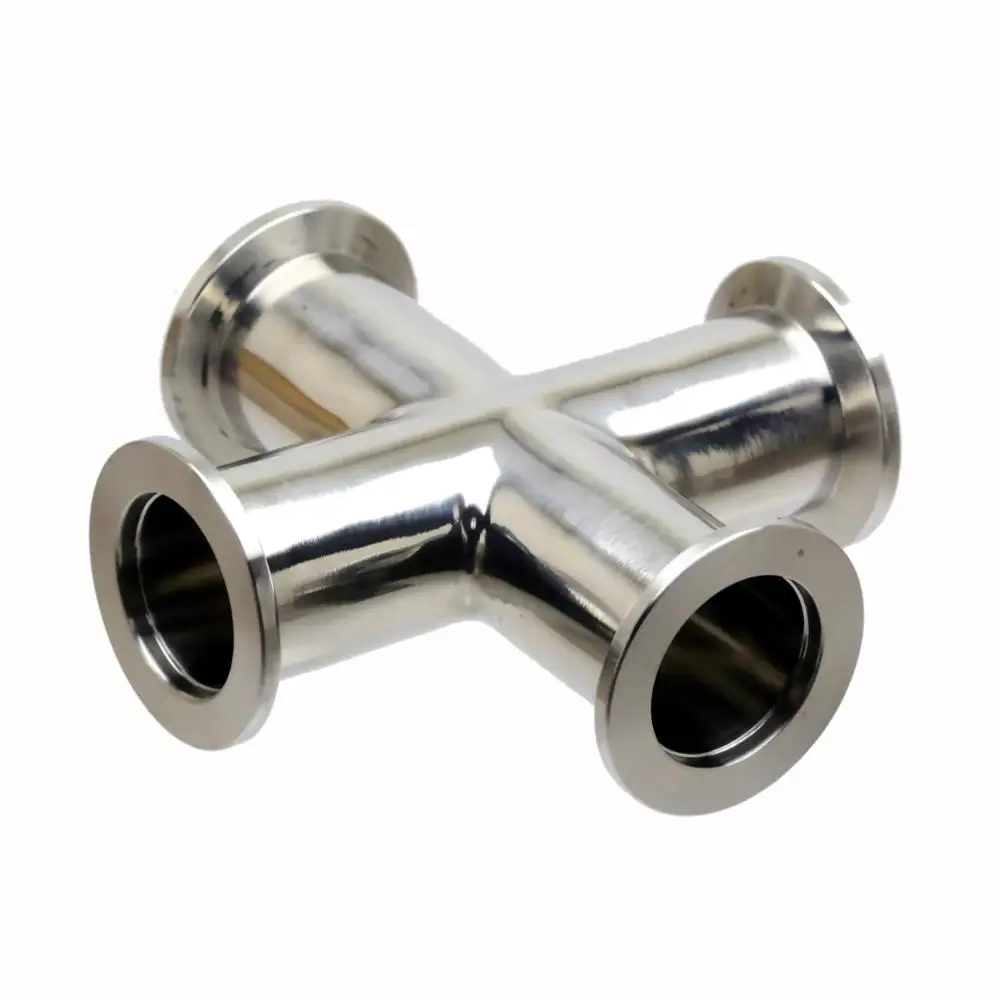 ISO-KF25 (NW/KF-25) крест 4-way + адаптер те же концы вакуумные фланцы штуцер SS304 нержавеющая