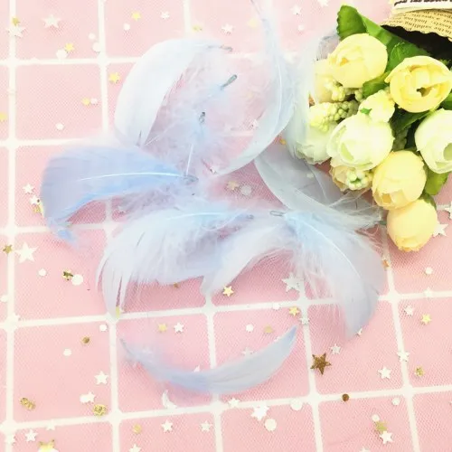 Light Sky Blue Мягкий пушистый Плюм 100 шт 4-8 см плавающий гусиное перо DIY светильник цветные маленькие перья праздничные вечерние DIY ремесло свадебное украшение - Цвет: Light Sky Blue