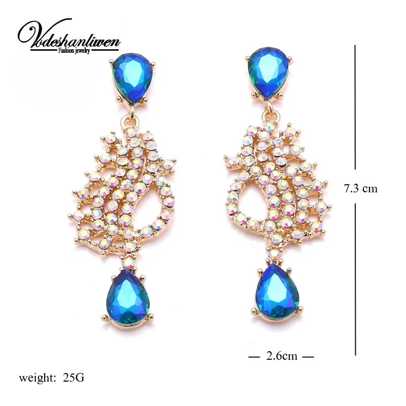 Vodeshanliwen 2017 Горячие женские модные серьги со стразами новое поступление брендовые