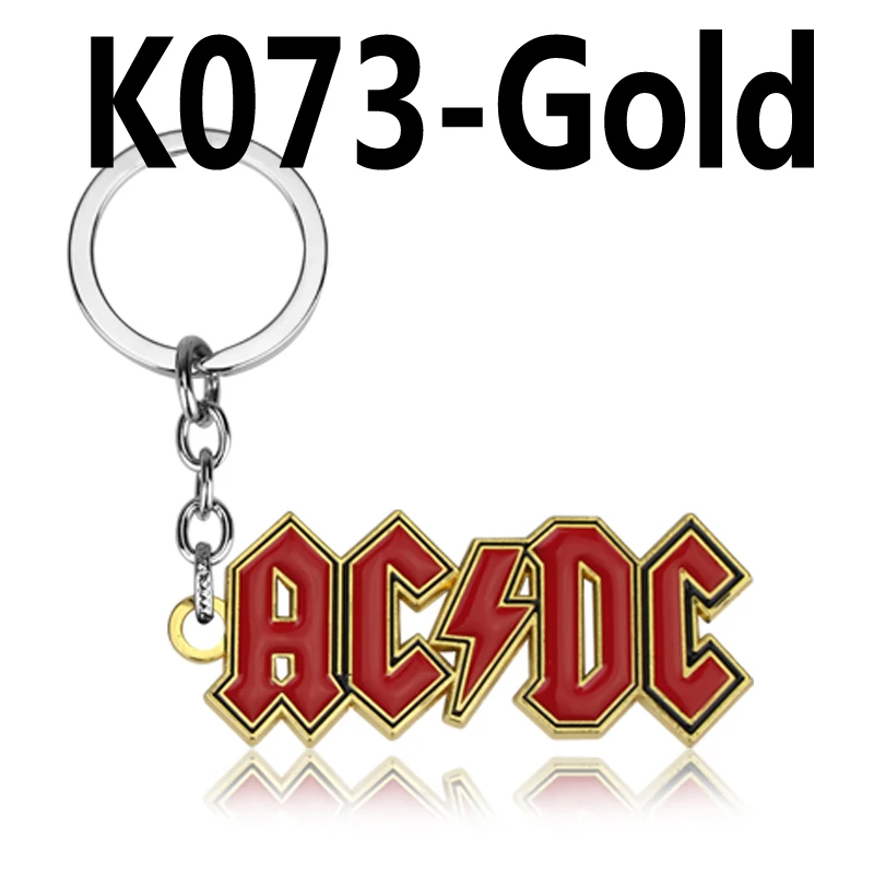 Новое поступление красный сплав ACDC брелок тяжелый металлический браслет Acdc буквы логотип брелок кулон ювелирные изделия подарок для мужчин - Цвет: gold