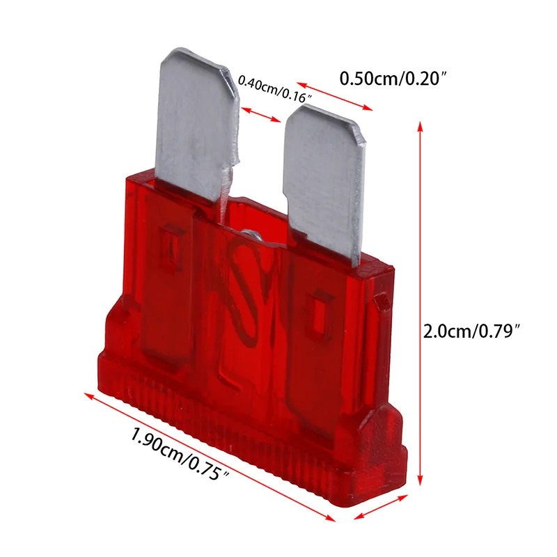 

10Pcs Blade Fuses Standard 10AMP Red 10A Flat Fuse Car Motorcycle Bike Van Auto