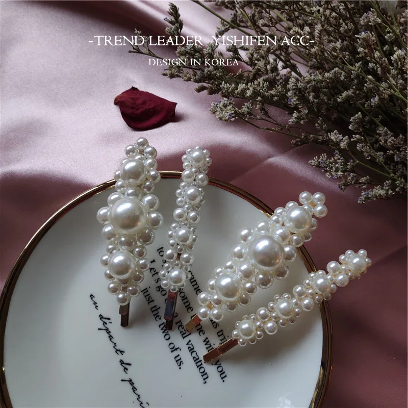 Fashion Jewelry Unique Style Pearls Duckbill Hair Clip Pin Ornament Wedding Accessories Tiara for Women Girls | Украшения и