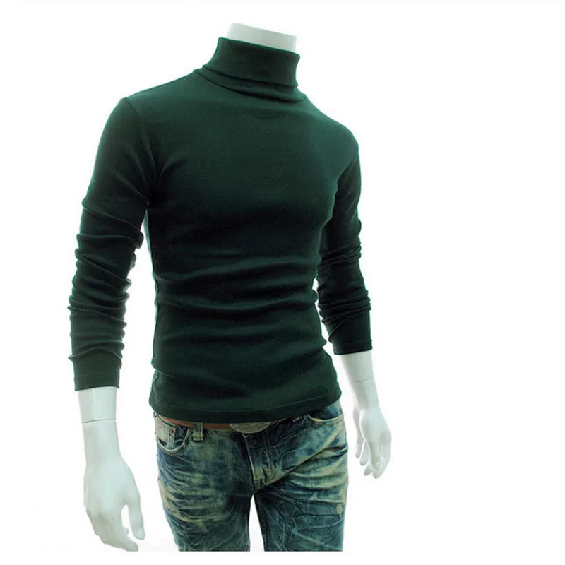 

Men'S Sweater Turtleneck Solid Color Casual Sweater Men's Slim Fit Brand Knitted Pullovers 2020 New Autumn Winter