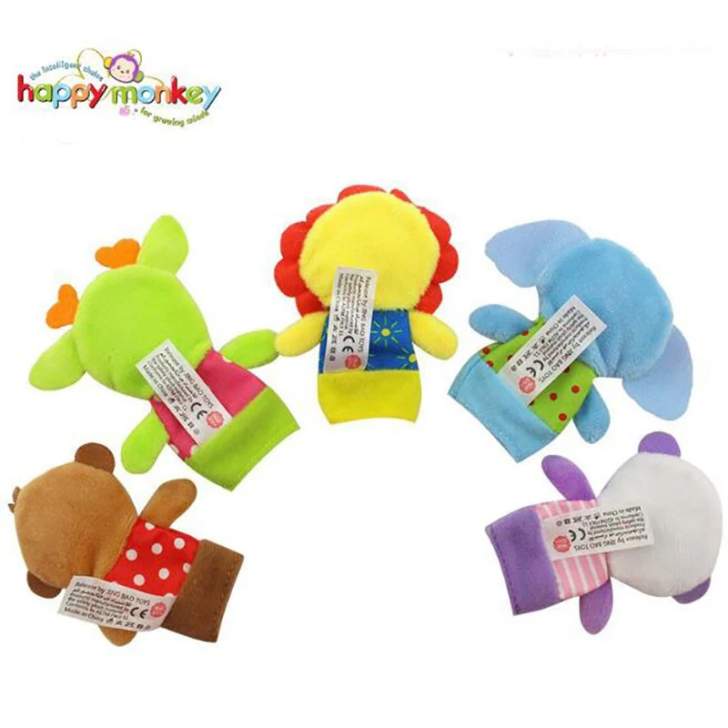 5 шт./компл. Мультяшные животные пальчиковые куклы детские плюшевые игрушки для