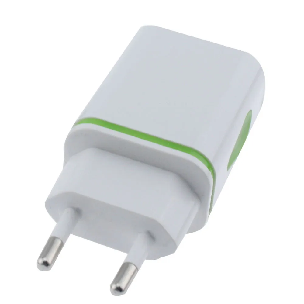2A светодиодный двойной USB телефон Зарядное устройство адаптер ЕС США Plug быстрая зарядка USB c стены дорожные АС разъемы для Зарядное устройство адаптер для iPhone 7/7Plus