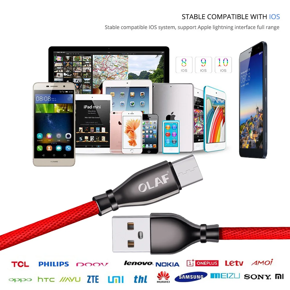 Олаф металлический кабель для зарядки USB Micro USB кабели для зарядного устройства Шнур для передачи данных зарядный провод для samsung huawei кабели для зарядки мобильных телефонов