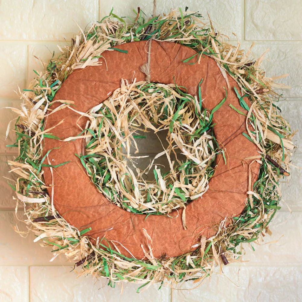 14 дюймов дверь искусственные яйца пасхальный декор натуральная соломенная трава