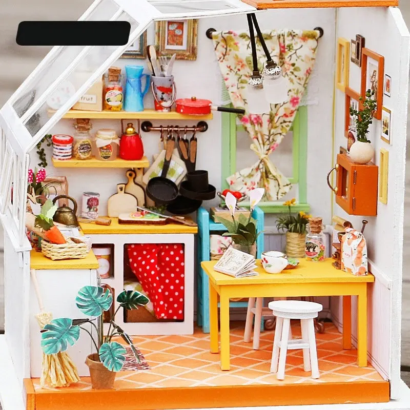 Деревянная хижина ручной сборки Diy Модель 3 d пазл креативный Кукольный дом