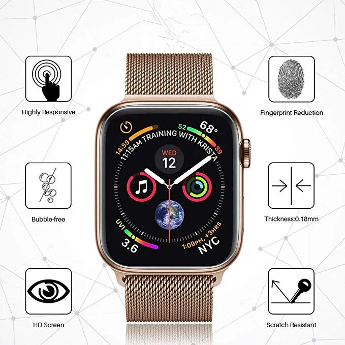 5 шт мягкая защитная пленка из ТПУ с защитой от царапин для iwatch Apple Watch Series 4 40 мм 44 мм Защитная пленка для экрана