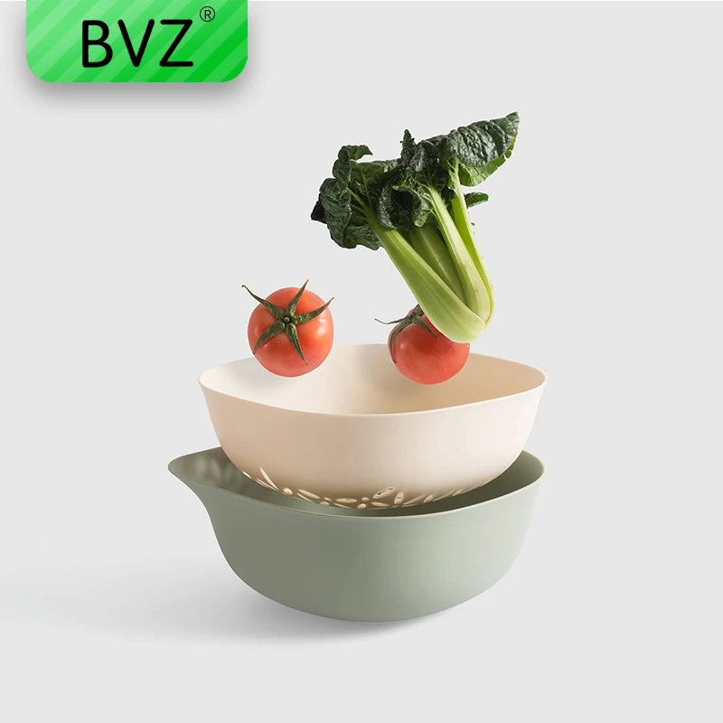 BVZ 4 вида цветов корзина с двойным сливом миска для мытья кухонного Ситечка лапша