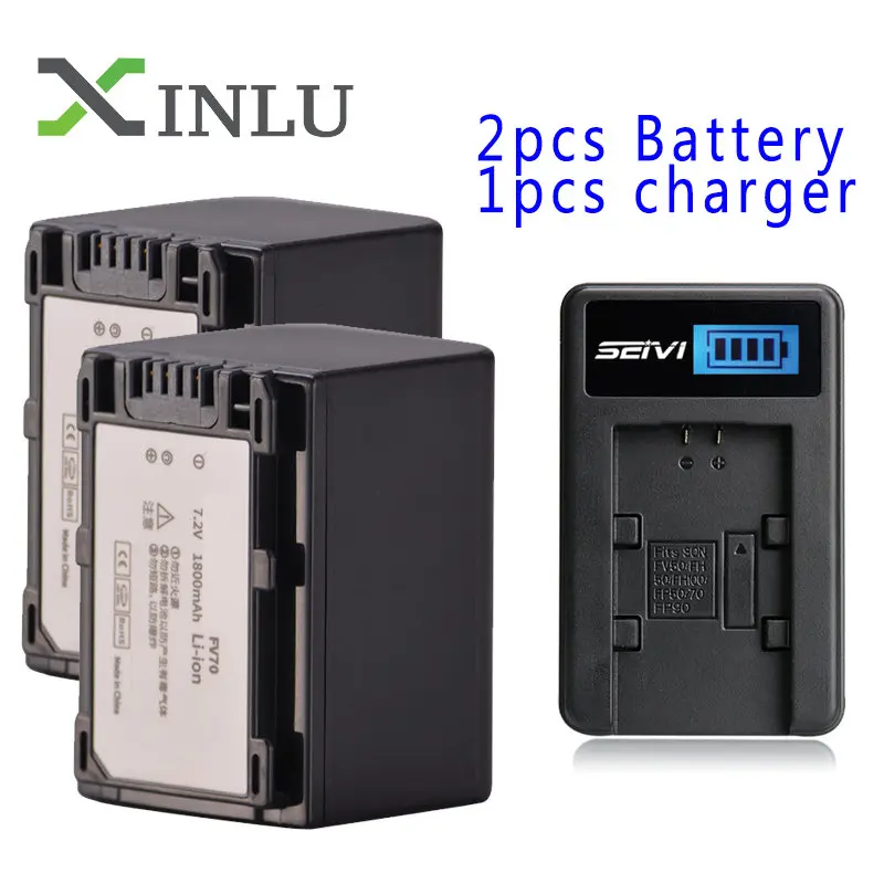 1800 мА/ч, NP-FV70 NP FV70 NPFV70 батареи и ЖК-дисплей USB Зарядное устройство для sony NP-FV50 FV30 HDR-CX230 HDR-CX150E HDR-CX170 CX300 Z1 - Цвет: 2plus1