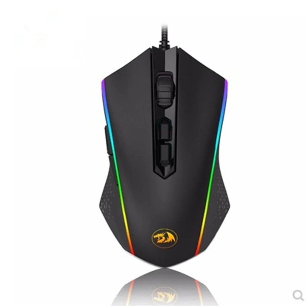 Проводная игровая мышь Redragon USB 10000 dpi, 8 кнопок, лазерная программируемая игровая мышь с подсветкой, эргономичная для ПК, ноутбука