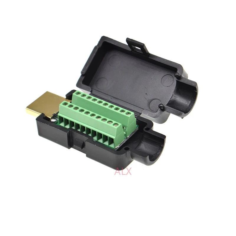 1 шт. HDMI 19PIN штекер разъем к терминалу адаптер с Черной Оболочкой провода кабель припой 19 pin